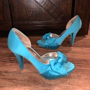 Turquoise Heels with Bow